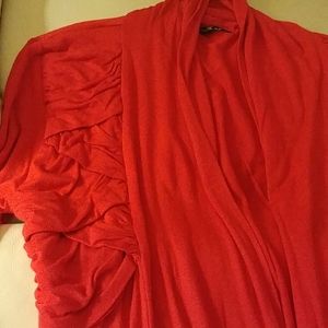 Designed ruched long cardigan